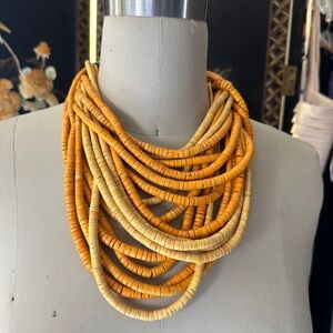 Vintage Gerda Lynggaard Monies Layered Beaded Necklace with horn clasp.